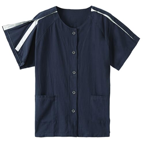 UniqKaliber Herren-Hemd nach Operationen, mit Schnappverschluss, atmungsaktiv, Baumwolle, Erholungs-T-Shirt UniqKaliber Herren-Hemd nach Operationen, mit Schnappverschluss, atmungsaktiv, Baumwolle, Erholungs-T-Shirt von UniqKaliber