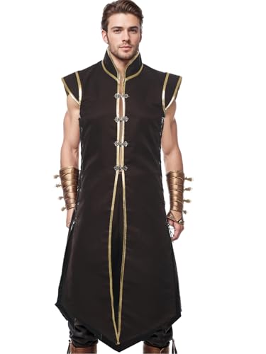 UniqKaliber Herren Mittelalter-Wikinger-Weste, Renaissance-Weste, Kostüm, Vintage, ärmellos, langer Ritter-Surcoat, coffee, S/M UniqKaliber Herren Mittelalter-Wikinger-Weste, Renaissance-Weste, Kostüm, Vintage, ärmellos, langer Ritter-Surcoat, coffee, S/M von UniqKaliber
