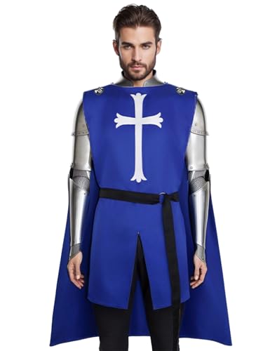 UniqKaliber Herren Mittelalterliches Kreuzritter-Ritter-Kostüm, Tempelritter Kostüm für Halloween, Cosplay UniqKaliber Herren Mittelalterliches Kreuzritter-Ritter-Kostüm, Tempelritter Kostüm für Halloween, Cosplay von UniqKaliber