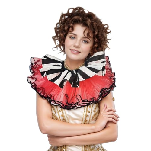 UniqKaliber Lagenförmiger Clownkragen, Tüll, gerüscht, künstlicher Kragen, mehrlagiges Netz-Clown, für Renaissance-Cosplay UniqKaliber Lagenförmiger Clownkragen, Tüll, gerüscht, künstlicher Kragen, mehrlagiges Netz-Clown, für Renaissance-Cosplay von UniqKaliber