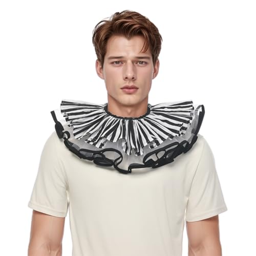 UniqKaliber Lagenförmiger Clownkragen, Tüll, gerüscht, künstlicher Kragen, mehrlagiges Netz-Clown, für Renaissance-Cosplay UniqKaliber Lagenförmiger Clownkragen, Tüll, gerüscht, künstlicher Kragen, mehrlagiges Netz-Clown, für Renaissance-Cosplay von UniqKaliber