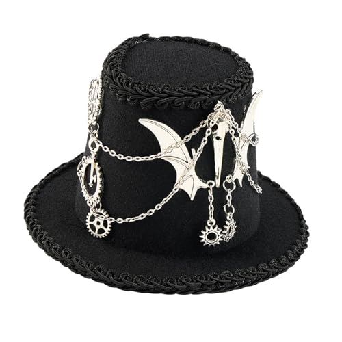 UniqKaliber Mini-Zylinderhut-Haarspange, viktorianischer Steampunk-Kopfschmuck, Gothic-Bowler-Hut, Halloween-Zubehör UniqKaliber Mini-Zylinderhut-Haarspange, viktorianischer Steampunk-Kopfschmuck, Gothic-Bowler-Hut, Halloween-Zubehör von UniqKaliber