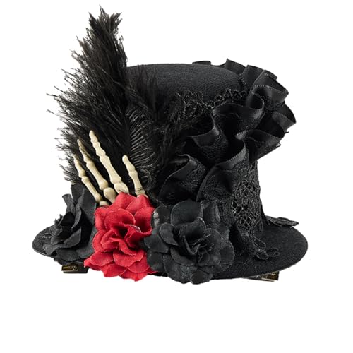 UniqKaliber Mini-Zylinderhut-Haarspange, viktorianischer Steampunk-Kopfschmuck, Gothic-Bowler-Hut, Halloween-Zubehör UniqKaliber Mini-Zylinderhut-Haarspange, viktorianischer Steampunk-Kopfschmuck, Gothic-Bowler-Hut, Halloween-Zubehör von UniqKaliber