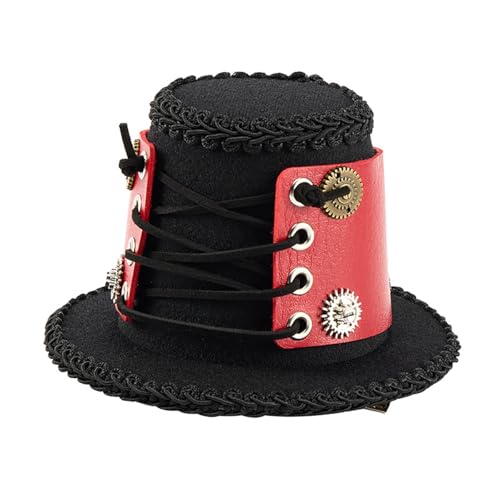 UniqKaliber Mini-Zylinderhut-Haarspange, viktorianischer Steampunk-Kopfschmuck, Gothic-Bowler-Hut, Halloween-Zubehör von UniqKaliber