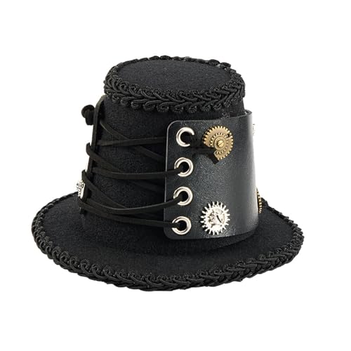 UniqKaliber Mini-Zylinderhut-Haarspange, viktorianischer Steampunk-Kopfschmuck, Gothic-Bowler-Hut, Halloween-Zubehör UniqKaliber Mini-Zylinderhut-Haarspange, viktorianischer Steampunk-Kopfschmuck, Gothic-Bowler-Hut, Halloween-Zubehör von UniqKaliber