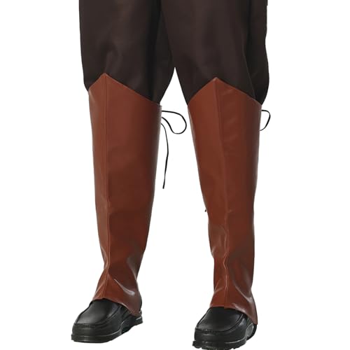 UniqKaliber Mittelalterliche Stiefelüberzüge, Kunstleder, Steampunk-Schuhe, Überzug, Wikinger-Krieger, Piratenstiefel, Überzug, Renaissance-Zubehör für Männer und Frauen von UniqKaliber