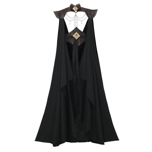 UniqKaliber Mittelalterlicher Elfen-K Cape für Frauen, langer Feen-K Cape mit Schulterfreiheit, Renaissance-Cosplay-Kostüm von UniqKaliber