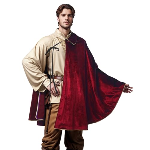 UniqKaliber Mittelalterlicher Schulterumhang Renaissance Kostüm Umhang Wikinger Schulterumhang Schnürumhang für Halloween-Kostüm von UniqKaliber
