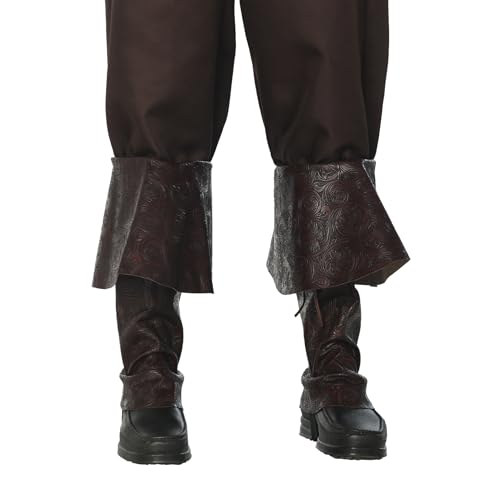 UniqKaliber Piratenstiefel-Überzüge, Mittelalterliche Renaissance-Steampunk-Stiefel, Kunstleder-Beingamaschen für Wikinger-Krieger, Ritter UniqKaliber Piratenstiefel-Überzüge, Mittelalterliche Renaissance-Steampunk-Stiefel, Kunstleder-Beingamaschen für Wikinger-Krieger, Ritter von UniqKaliber