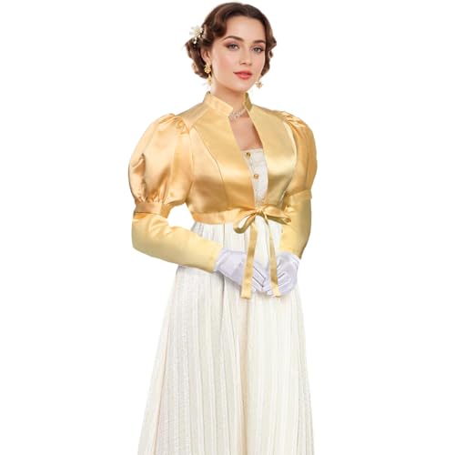 UniqKaliber Regency Spencer Jacke für Damen, hohe Taille, Bluse, Tops, viktorianisches Ballkleid UniqKaliber Regency Spencer Jacke für Damen, hohe Taille, Bluse, Tops, viktorianisches Ballkleid von UniqKaliber
