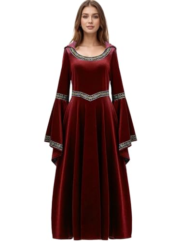 UniqKaliber Renaissance-Kleid für Damen, mittelalterliches Renaissance-Kostüm, Glockenärmel, Kostüm, Robe, Prinzessin, Feenkleid für Cosplay UniqKaliber Renaissance-Kleid für Damen, mittelalterliches Renaissance-Kostüm, Glockenärmel, Kostüm, Robe, Prinzessin, Feenkleid für Cosplay von UniqKaliber