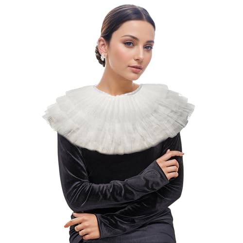 UniqKaliber Renaissance-Rüschenkragen, elisabethanischer Halsausschnitt, abnehmbarer Vintage-Kragen UniqKaliber Renaissance-Rüschenkragen, elisabethanischer Halsausschnitt, abnehmbarer Vintage-Kragen von UniqKaliber