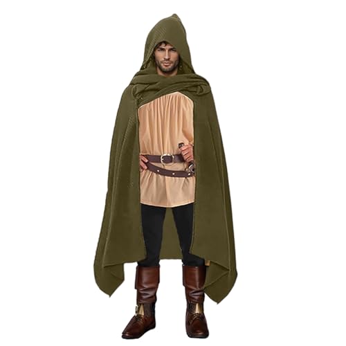 UniqKaliber Renaissance-Umhang für Männer und Frauen, vielseitiger Cosplay-Kapuzenmantel, mittelalterlicher apokalyptischer Umhang, Urlaubs-Outfit von UniqKaliber