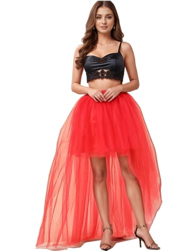 UniqKaliber Tüllrock für Damen, Tüllrock, bunt, Tutu, Ballett, Tanz, Puffrock für Hochzeit, Party, rot, XL-3XL UniqKaliber Tüllrock für Damen, Tüllrock, bunt, Tutu, Ballett, Tanz, Puffrock für Hochzeit, Party, rot, XL-3XL von UniqKaliber