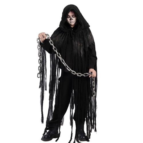 UniqKaliber Umhang mit Kapuze für Erwachsene, mittelalterlicher Renaissance-Zauberer-Umhang, Sensenmann, Cosplay, Halloween-Kostüme UniqKaliber Umhang mit Kapuze für Erwachsene, mittelalterlicher Renaissance-Zauberer-Umhang, Sensenmann, Cosplay, Halloween-Kostüme von UniqKaliber