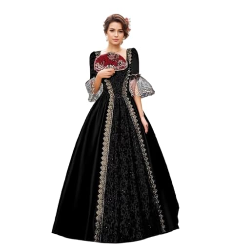 UniqKaliber Viktorianische Kleider für Damen, Mittelalterliches Renaissance-Kleid, Übergröße, Party, Ballkleid, Halloween-Kostüme UniqKaliber Viktorianische Kleider für Damen, Mittelalterliches Renaissance-Kleid, Übergröße, Party, Ballkleid, Halloween-Kostüme von UniqKaliber
