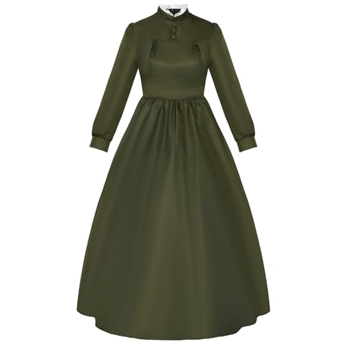 UniqKaliber Viktorianisches Kleid für Damen, Vintage-Stil, lange Ärmel, tiefgrünes Kleid, Halloween-Kleid, Anzug, Dienstmädchen, Cosplay UniqKaliber Viktorianisches Kleid für Damen, Vintage-Stil, lange Ärmel, tiefgrünes Kleid, Halloween-Kleid, Anzug, Dienstmädchen, Cosplay von UniqKaliber