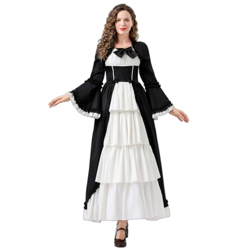 UniqKaliber Viktorianisches Rokoko-Kleid für Damen, 18. Jahrhundert, Teeparty, Gothic-Ballkleid, Kostüm von UniqKaliber