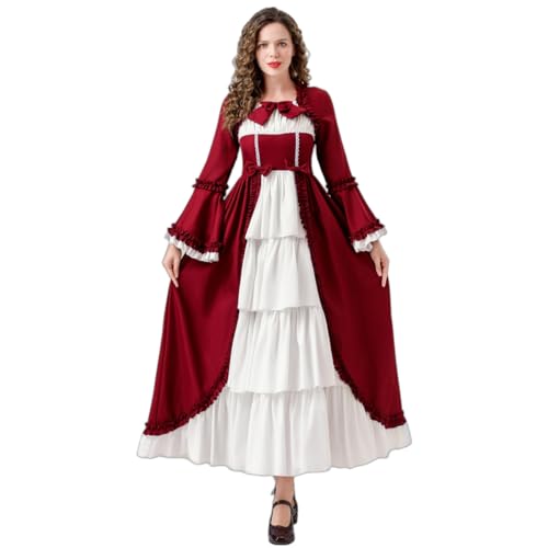 UniqKaliber Viktorianisches Rokoko-Kleid für Damen, 18. Jahrhundert, Teeparty, Gothic-Ballkleid, Kostüm von UniqKaliber