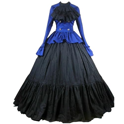 UniqKaliber Zweireihiges Damenkleid mit Knöpfen im viktorianischen Gothic-Stil, Ballkleid für Halloween, Cosplay, Kostüm mit Manschette UniqKaliber Zweireihiges Damenkleid mit Knöpfen im viktorianischen Gothic-Stil, Ballkleid für Halloween, Cosplay, Kostüm mit Manschette von UniqKaliber