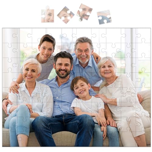 Uniqora Benutzerdefiniertes Puzzle 60/120/200/500/1000 Teile, Personalisiertes Puzzle aus eigenen Fotos, Personalisiertes Holz mit Bild Geschenke für Weihnachten Hochzeit Geburtstag Familie von Uniqora