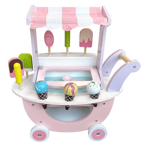 Unique Nature Eisdiele Spielzeug Holz rosa/weiß 44x41x19 cm auf Rädern – Kinder Eiswagen ab 3 Jahren mit Waffeln & EIS am Stiel – mobiles Rollenspiel Unique Nature Eisdiele Spielzeug Holz rosa/weiß 44x41x19 cm auf Rädern – Kinder Eiswagen ab 3 Jahren mit Waffeln & EIS am Stiel – mobiles Rollenspiel von Unique Nature