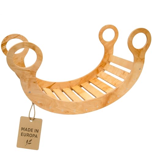 Unique Nature Montessori XXL Kletterwippe 110x60x50 cm aus stabilem Holz – vielseitiges Motorikspielzeug ab 1 Jahr, Indoor Kletterbogen & Schaukel, pädagogisches Lernspielzeug für Kleinkinder Unique Nature Montessori XXL Kletterwippe 110x60x50 cm aus stabilem Holz – vielseitiges Motorikspielzeug ab 1 Jahr, Indoor Kletterbogen & Schaukel, pädagogisches Lernspielzeug für Kleinkinder von Unique Nature