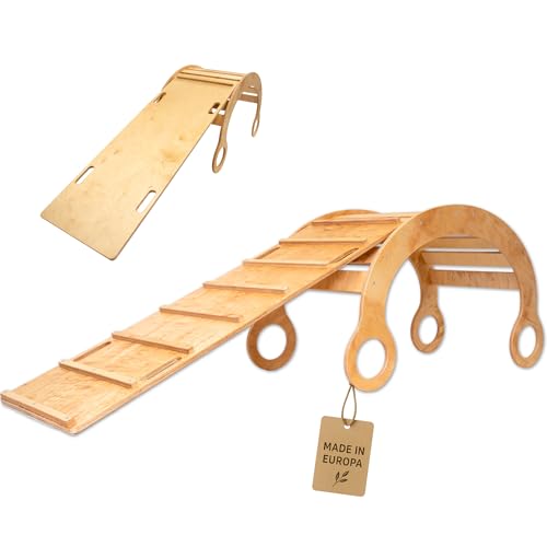 Unique Nature Montessori XXL Wippe 123x43x30 cm mit Leiter – vielseitiges Indoor Klettergerüst & Motorikspielzeug ab 1 Jahr, Robustes Holzset für Kleinkinder, pädagogisches Holzspielzeug Unique Nature Montessori XXL Wippe 123x43x30 cm mit Leiter – vielseitiges Indoor Klettergerüst & Motorikspielzeug ab 1 Jahr, Robustes Holzset für Kleinkinder, pädagogisches Holzspielzeug von Unique Nature