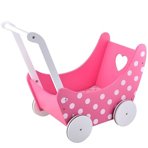 Unique Nature Puppenwagen Gaby Holz rosa weiß Tupfen 54,5x30,5x46,5 cm – Stabiler Holzpuppenwagen ab 3 Jahren mit Herzdetail, pädagogisch & kindersicher Unique Nature Puppenwagen Gaby Holz rosa weiß Tupfen 54,5x30,5x46,5 cm – Stabiler Holzpuppenwagen ab 3 Jahren mit Herzdetail, pädagogisch & kindersicher von Unique Nature