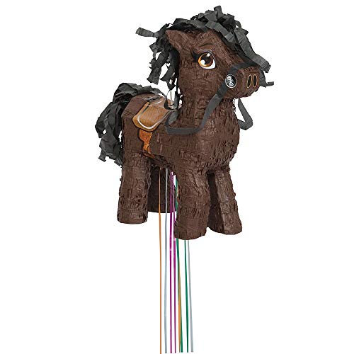 Braunes Pferd-Pinata - Zugschnur Braunes Pferd-Pinata - Zugschnur von Unique Party