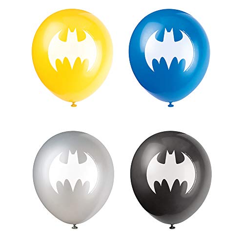 Latex-Geburtstags-Luftballons - 30 cm - Batman Party - 8er-Pack von Unique Party Supplies
