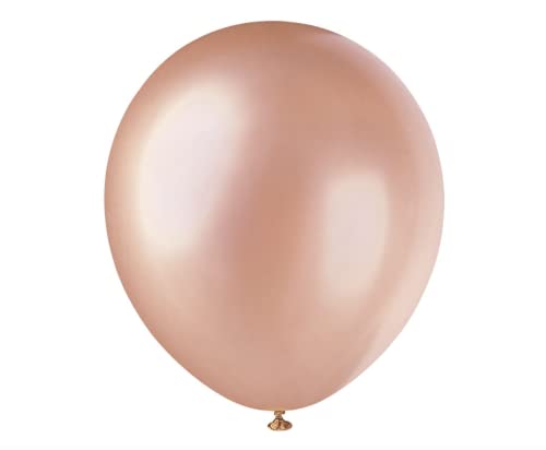 Perlmutt-glänzende Latex-Party-Luftballons - 30 cm - Roségold - Packung mit 50 Stück von Unique Party