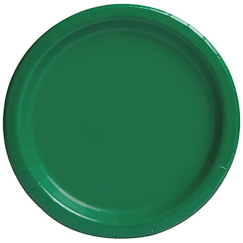 Unique 31850EU Umweltfreundliche Pappteller-23 cm-Smaragdgrün Farbe-Packung mit 16 Stück, Emerald Green von Unique