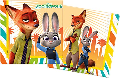 Disney Zootropolis Papier Servietten, 20 Stück von Unique Party