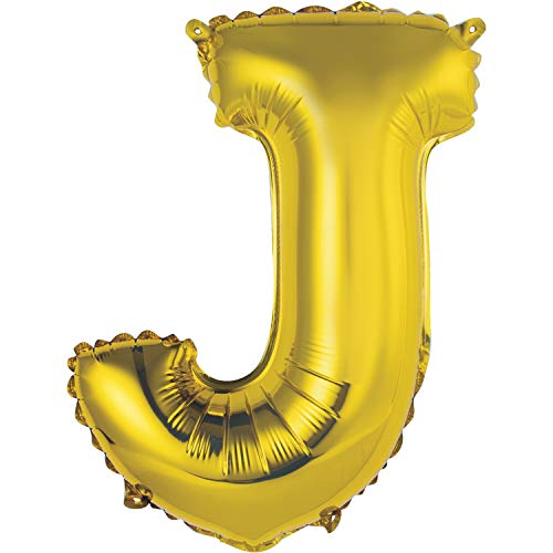 Folien-Buchstaben-Luftballon - 35 cm - Buchstabe J Luftballon - Gold von Unique Party