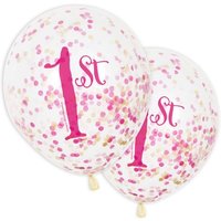 Konfetti-Ballons "1st" in pink, transparent, 6 Stk., 30cm Konfetti-Ballons "1st" in pink, transparent, 6 Stk., 30cm von Unique Party