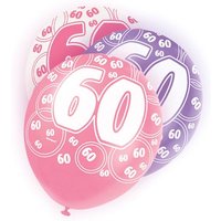 Latexballons Zahl 60 , lila/pink/weiß für Ballondeko, 30cm Latexballons Zahl 60 , lila/pink/weiß für Ballondeko, 30cm von Unique Party