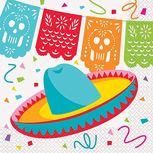 Papierservietten - 16,5 cm - Mexikanische Fiesta-Thema - Packung mit 16 Stück Papierservietten - 16,5 cm - Mexikanische Fiesta-Thema - Packung mit 16 Stück von Unique Party