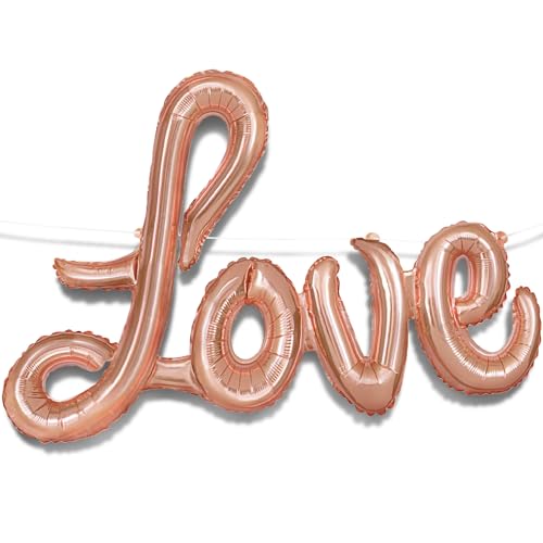 Buchstabenluftballon-Banner-Set - "Love" - Roségold von Unique