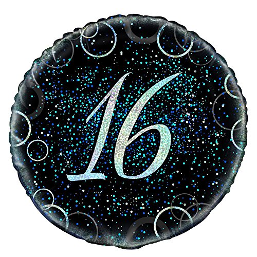 Unique Party 55805 45,7 cm Glitz Blau Folie zum 16. Geburtstag Ballon Unique Party 55805 45,7 cm Glitz Blau Folie zum 16. Geburtstag Ballon von Unique Party