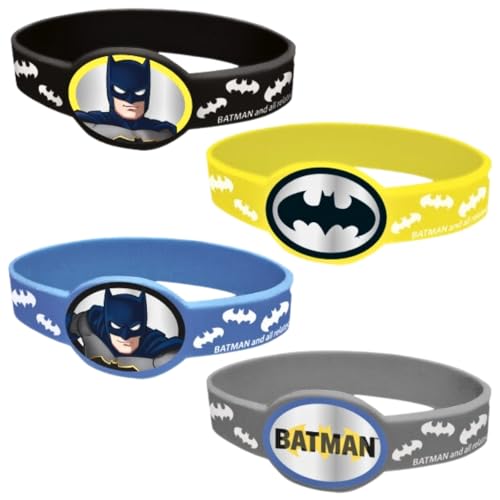 Unique Party 77531 Partygeschenke - Batman-Silikon-Armbänder - 4er-Pack Unique Party 77531 Partygeschenke - Batman-Silikon-Armbänder - 4er-Pack von Unique