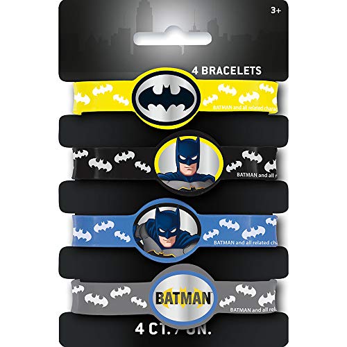 Unique Party 77531 Partygeschenke - Batman-Silikon-Armbänder - 4er-Pack von Unique