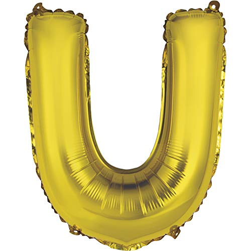 Folien-Buchstaben-Luftballon - 35 cm - Buchstabe U Luftballon - Gold Folien-Buchstaben-Luftballon - 35 cm - Buchstabe U Luftballon - Gold von Unique