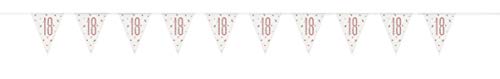 18. Geburtstags-Wimpelbanner - 2,74 m - Glitzer-Roségold-Geburtstag von Unique