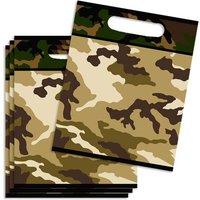 Camouflage Mitgebseltüten, Folie, für Tarnfarben-Mottoparty im 8er Pack von Unique