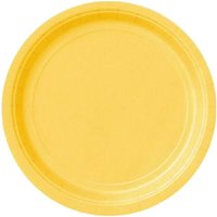 Einfarbige Teller gelb im 8er Pack, Einwegteller für alle Partys, 18cm von Unique