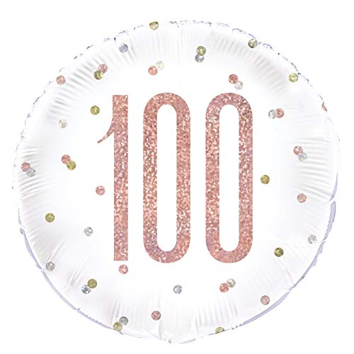 Folien-Geburtstags-Luftballon - 45 cm - 100. Geburtstag - Glitzer-Roségold-Geburtstag Folien-Geburtstags-Luftballon - 45 cm - 100. Geburtstag - Glitzer-Roségold-Geburtstag von Unique