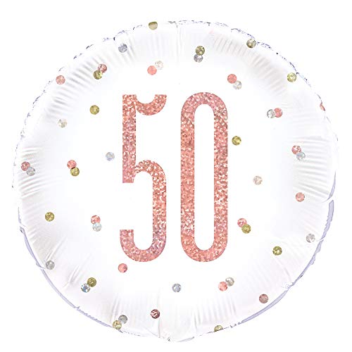 Folien-Geburtstags-Luftballon - 45 cm - 50. Geburtstag - Glitzer-Roségold-Geburtstag Folien-Geburtstags-Luftballon - 45 cm - 50. Geburtstag - Glitzer-Roségold-Geburtstag von Unique
