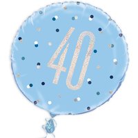 Folienballon rund +Zahl 40, blau, 35cm, für Helium Folienballon rund +Zahl 40, blau, 35cm, für Helium von Unique
