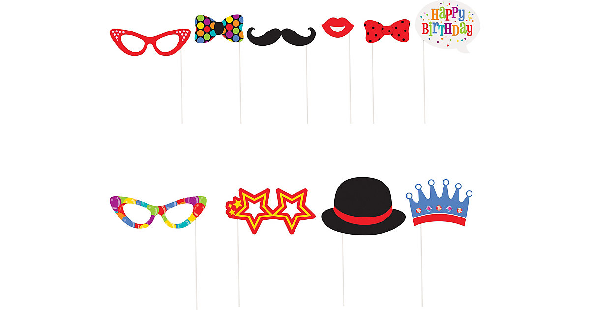 Foto-Accessoires/-Requisiten Foto-Props Geburtstag, 10 Stück bunt Foto-Accessoires/-Requisiten Foto-Props Geburtstag, 10 Stück bunt von Unique